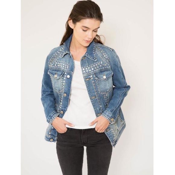 Frame Denim Le Studded Oversized Jean Jacket - Size S - Picture 3 of 14